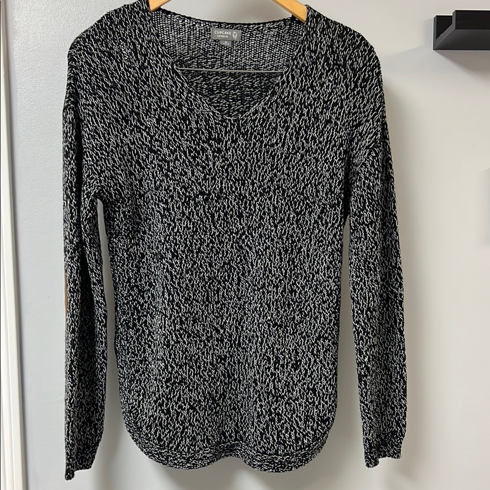 Cupcake Black and White Knit Sweater